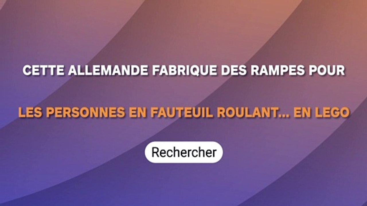 Cette Allemande fabrique des rampes pour  les personnes en fauteuil roulant... en LEGO