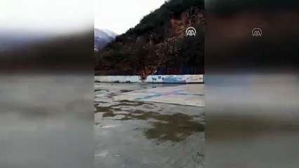 Okul bahçesinde heyelan maddi hasara yol açtı - GÜMÜŞHANE