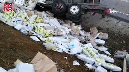 Trafiği tehlikeye atmamak için şarampole yuvarlandı!