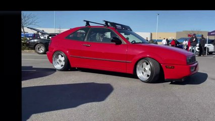 Funny exhaust mods on riced Honda Civic at Cruiser League Cars and Coffee