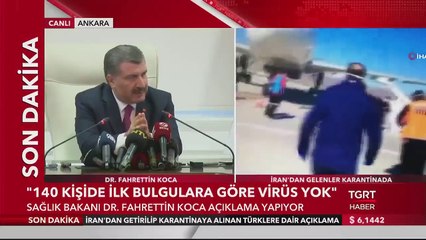 Bakan Koca: "140 Kişide İlk Bulgulara Göre Virüs Yok"