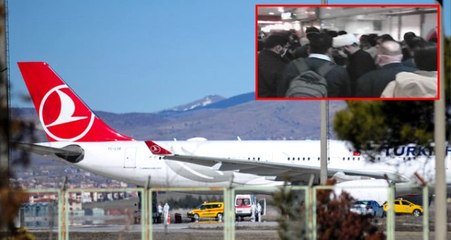 Ankara'da karantinaya alınan Tahran uçağı kalkmadan önce havalimanında kavga çıktı