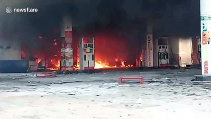 Indian protestersi set gas station ablaze while marching against controversial citizenship bill