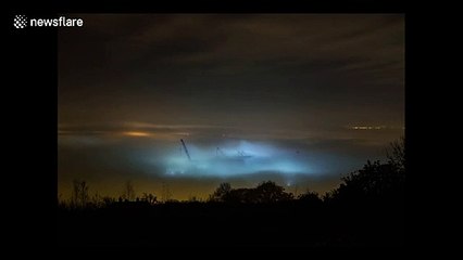 Mesmerizing moment fog ebbs and flows in Ireland