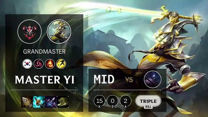 Master Yi Mid vs Jax - KR Grandmaster Patch 10.4