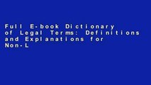 Full E-book Dictionary of Legal Terms: Definitions and Explanations for Non-Lawyers by Steven H.