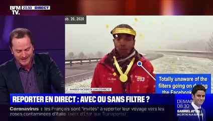 En plein direct, un journaliste oublie qu'il a activé les filtres de Facebook - 25/02