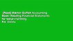 [Read] Warren Buffett Accounting Book: Reading Financial Statements for Value Investing  For Online