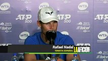 Rafael Nadal reacciona tras retiro de Maria Sharapova