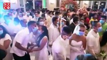 Filipinler’de 200 çift maske takarak evlendi