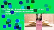 Full E-book  Sustainability Frontiers: Critical and Transformative Voices from the Borderlands of