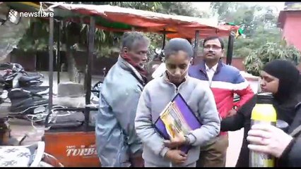 Student with lung condition takes oxygen cylinder with her into exam in north India