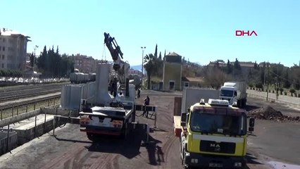 Gaziantep idlib'e beton blok sevkiyatı