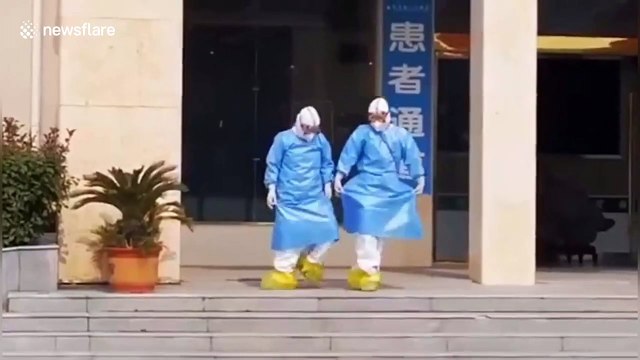Medical workers perform 'Swan Lake' dance routine to celebrate coronavirus patients discharging from hospital