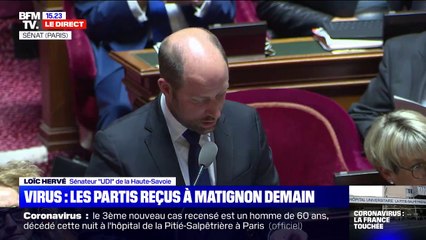 Loïc Hervé (UDI) interpelle le ministre de la Santé sur l'impact qu'a l'épidémie du coronavirus sur l'industrie pharmaceutique