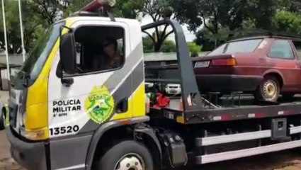 Santana que havia sido furtado é localizado pela Polícia Militar no Bairro Santa Felicidade