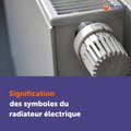 Signification des symboles du radiateur électrique