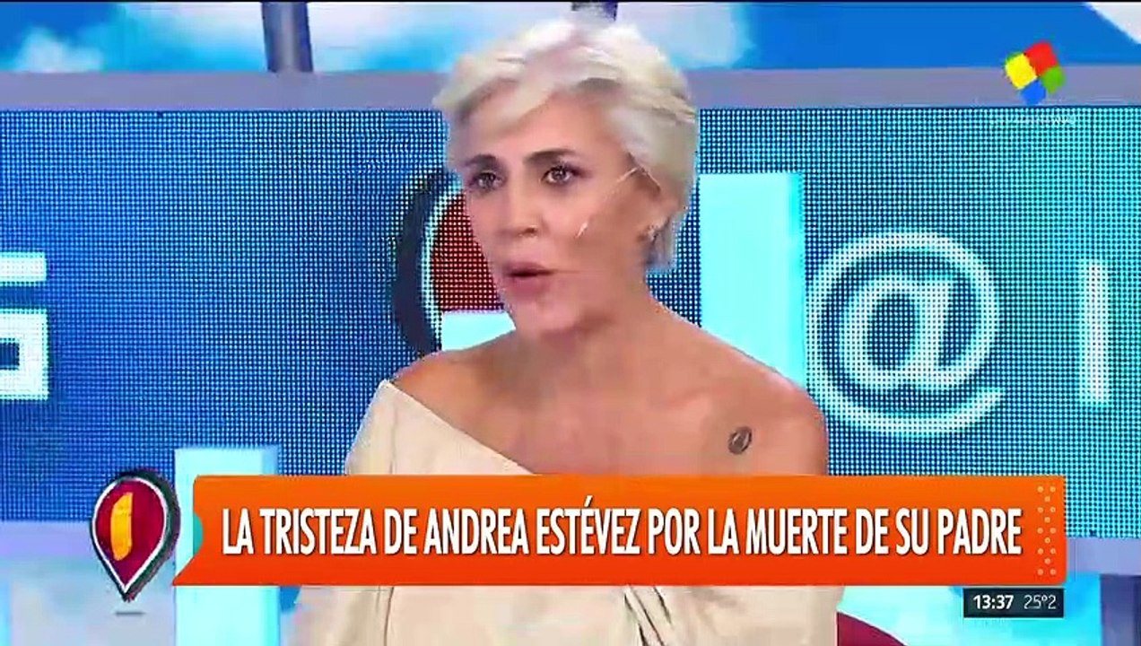 Andrea Estévez lloró por la muerte de su padre