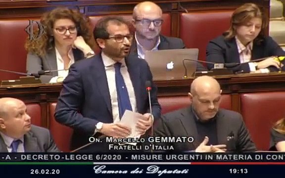 Gemmato - Dichiarazione di voto DL Coronavirus (26.02.20)