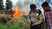 Emergency crews tackle forest and land fires as dry season begins in Indonesia