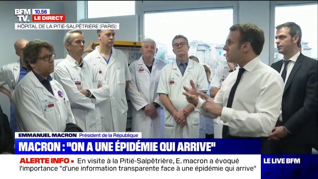En visite à la Pitié-Salpêtrière, Emmanuel Macron demande moins d'hypocrisie chez ceux qui dénoncent la situation dans l'hôpital public