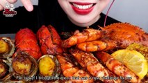 ASMR SEAFOOD BOIL LOBSTER TAIL SHRIMP CRAB EATING SOUNDS MUKBANG