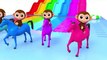 Learn Colors With Animal - Learn Colors Baby Monkey Horse Water Slide Wheels On The Bus Song for Kid Children