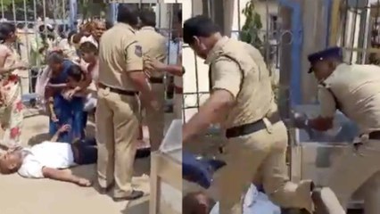 Telangana Police Inspector Kicks Man Grieving Over His daughter body | Telangana Police