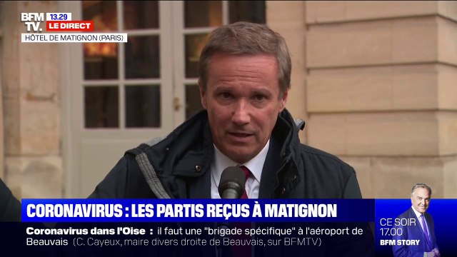 Nicolas Dupont-Aignan: Le gouvernement est en alerte mais n'anticipe pas assez une éventuelle propagation de l'épidémie du coronavirus