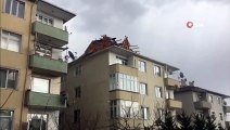 Kuvvetli lodos apartmanın çatısını uçurdu