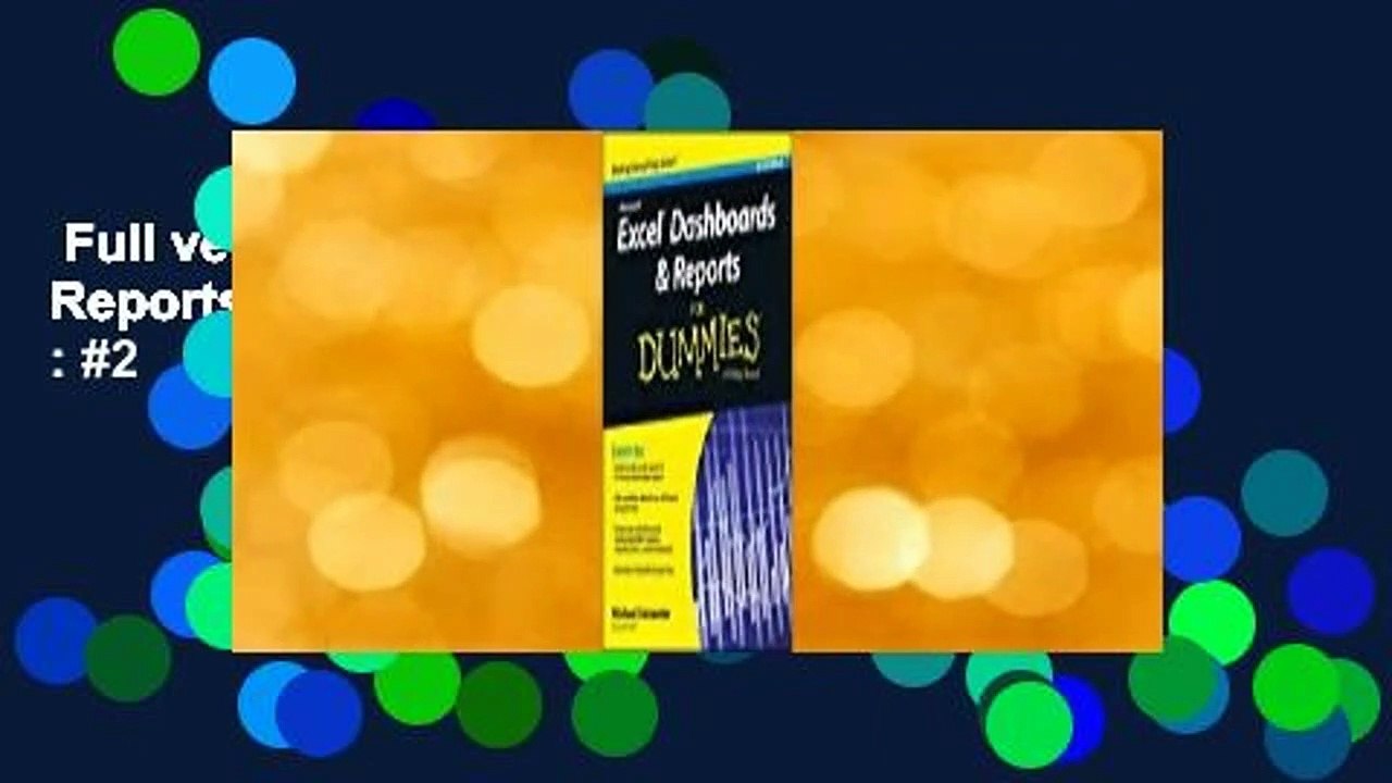 Full version  Excel Dashboards & Reports for Dummies  Best Sellers Rank : #2
