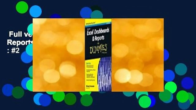 Full version Excel Dashboards & Reports for Dummies Best Sellers Rank : #2