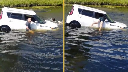 Florida Man Rescues Woman From Sinking Car