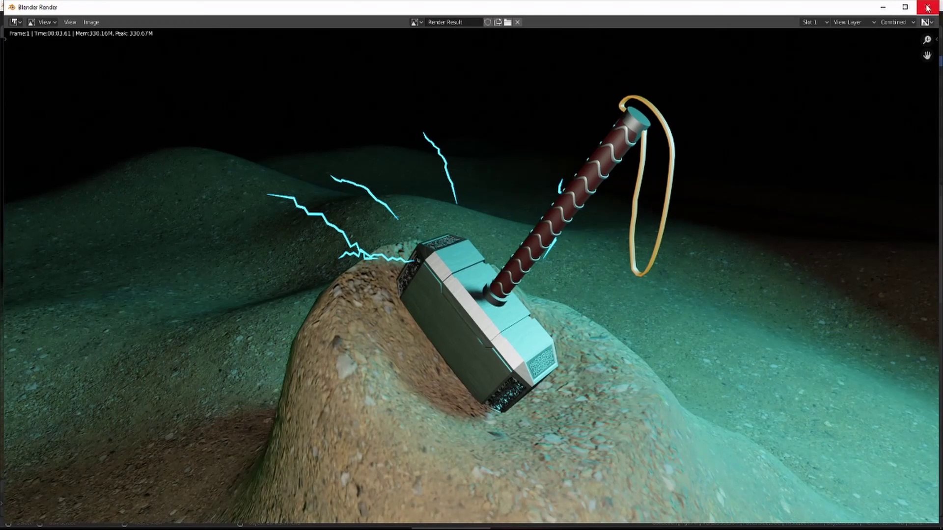 ⁣Thor's Hammer Mjölnir - Blender 2.82 - EEVEE - Cycles