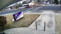 Truck Sends Light Pole and Boulder Flying in Hit and Run