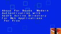 About For Books  Modern Authentication with Azure Active Directory for Web Applications  For Free