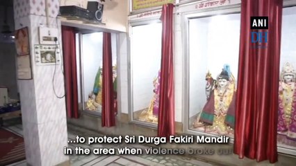 Chand Bagh locals form human chain to protect temple amid violence in Northeast Delhi