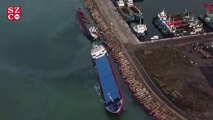İstanbul'da çarpışan gemiler yan yattı