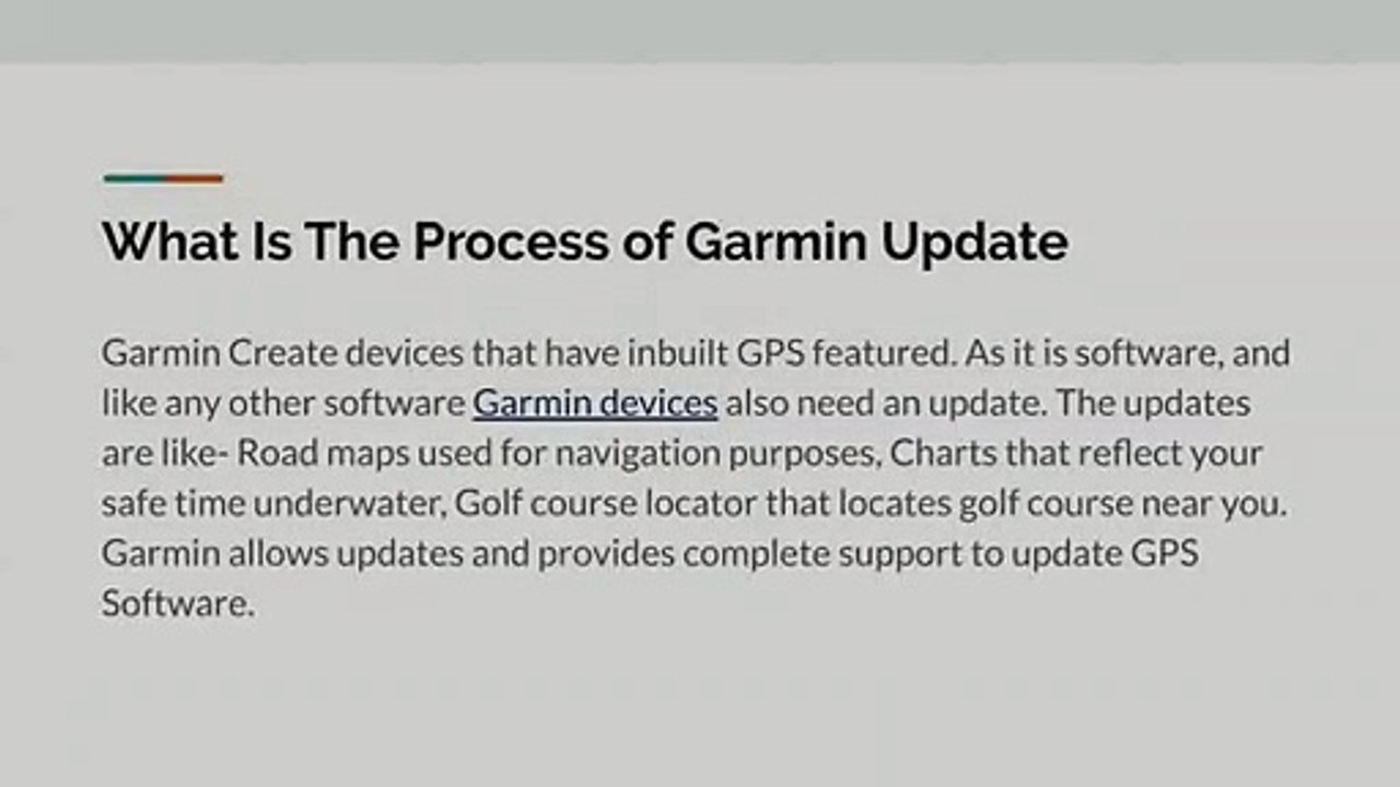 Process of Garmin Update For  Maps, GPS Device  &  Software