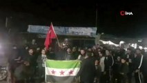 İdlip'teki hain saldırı sonrası Halep halkından Türk askerine destek gösterisi düzenlendi.