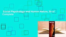 Social Psychology and Human Nature, Brief Complete