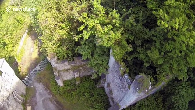 Ruins of ancient Welsh castle explored by daring urban explorer