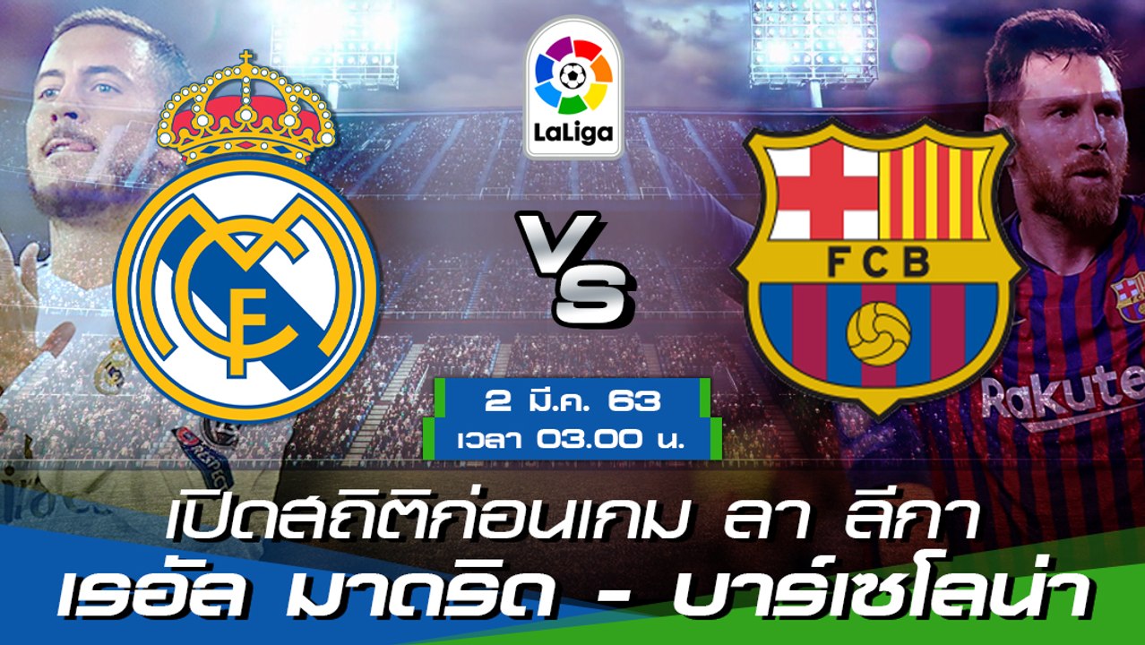 เรอัล มาดริด - บาร์เซโลน่า : เปิดสถิติก่อนเกม ล...