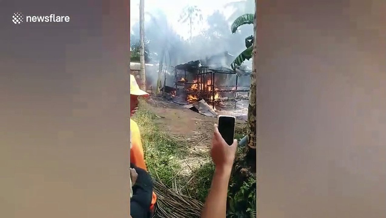 Filipino children burned alive after being locked in house by babysitter