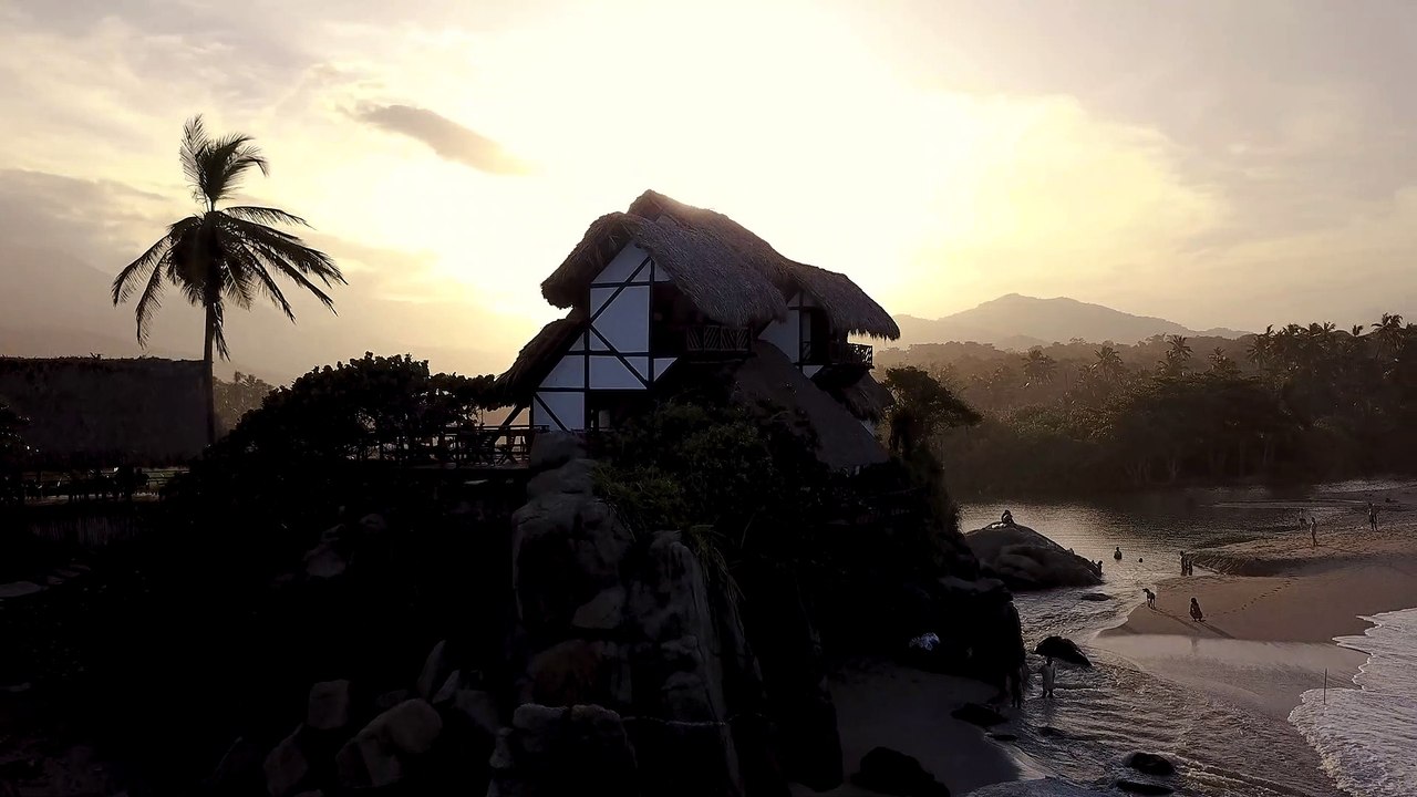 Drone view- Houses and beach