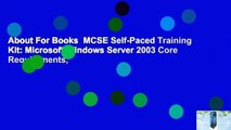 About For Books  MCSE Self-Paced Training Kit: Microsoft Windows Server 2003 Core Requirements,