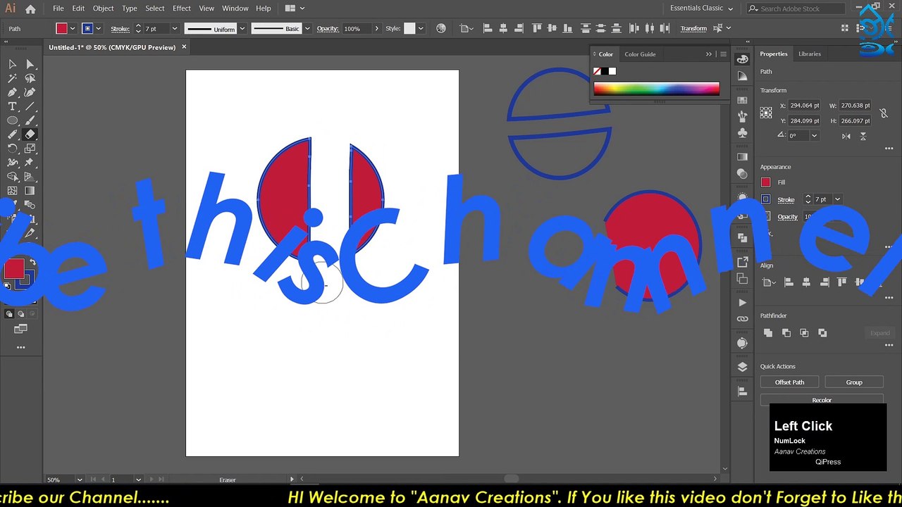 Cutting tools Adobe Illustrator Training - Class 15 - Hindi |  @Aanav Creations   @Technical Maanav