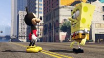 MICKEY MOUSE ENFRENTA BOB ESPONJA EM UM GRANDE DESAFIO - GTA 5 MODS