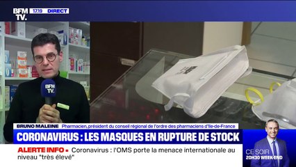 Coronavirus: les masques en rupture de stock, selon ce pharmacien