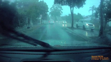 Tree Flattens Car in Perth Storm